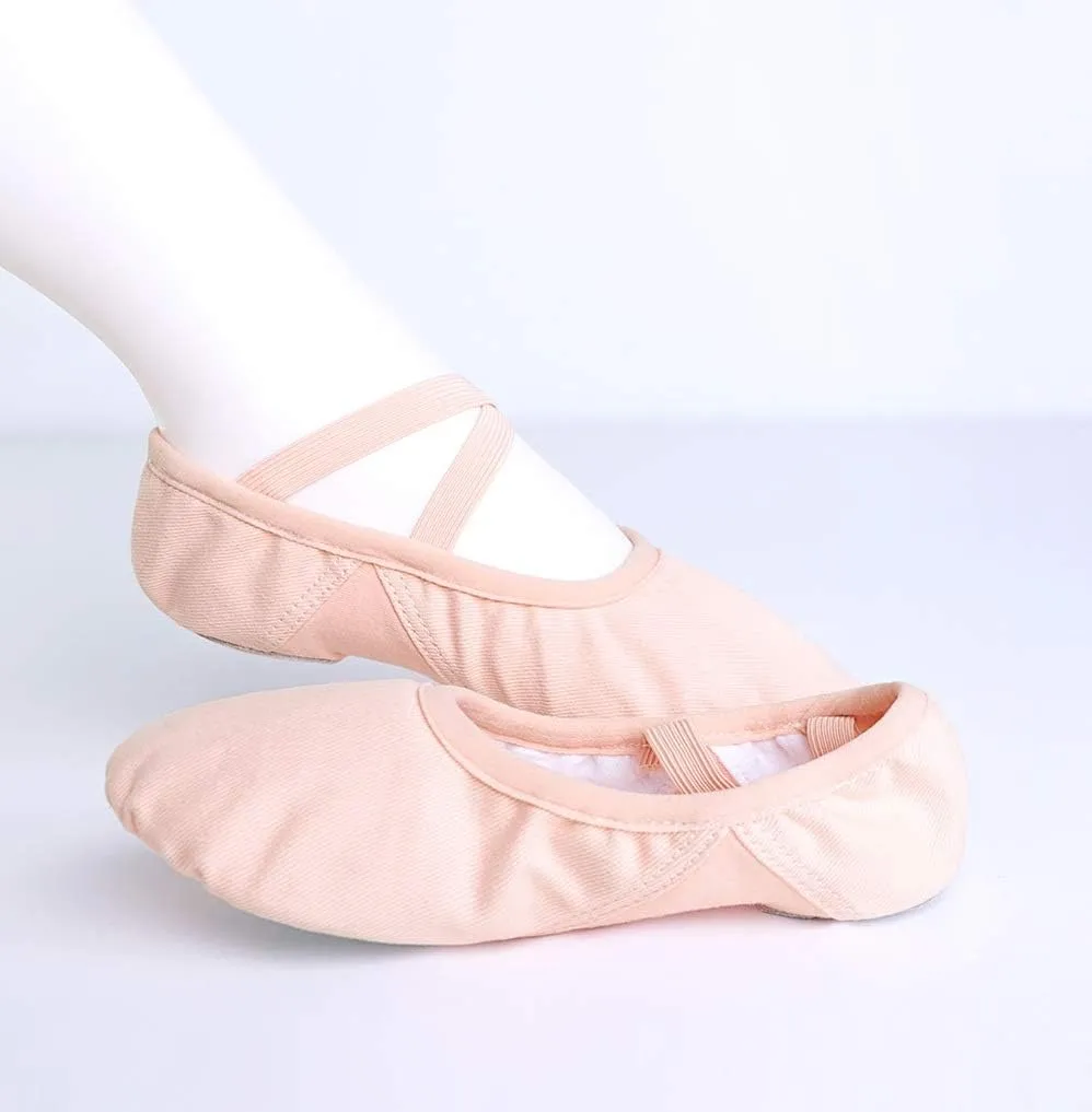 HiDance Ballet Shoes for Girls/Toddlers/Kids/Women,Elastic Canvas Ballet Dance Flats/Ballet Slippers/Dance Shoes