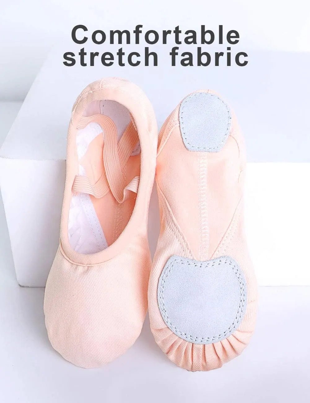 HiDance Ballet Shoes for Girls/Toddlers/Kids/Women,Elastic Canvas Ballet Dance Flats/Ballet Slippers/Dance Shoes