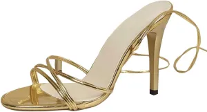 High Heels Stilettos Heels Womens Backless Strappy Gladiator Sexy Open Toe Heels Dressy Metallic Pumps Sandals 2025