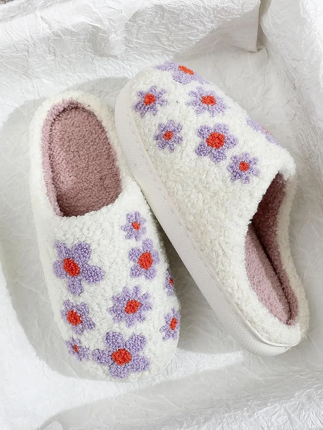 House Slippers for Women Men, Fuzzy Slippers Unisex House Slippers Cozy Memory Foam Slippers Indoor Outdoor Warm Plush Bedroom Shoes
