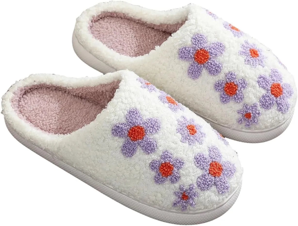 House Slippers for Women Men, Fuzzy Slippers Unisex House Slippers Cozy Memory Foam Slippers Indoor Outdoor Warm Plush Bedroom Shoes