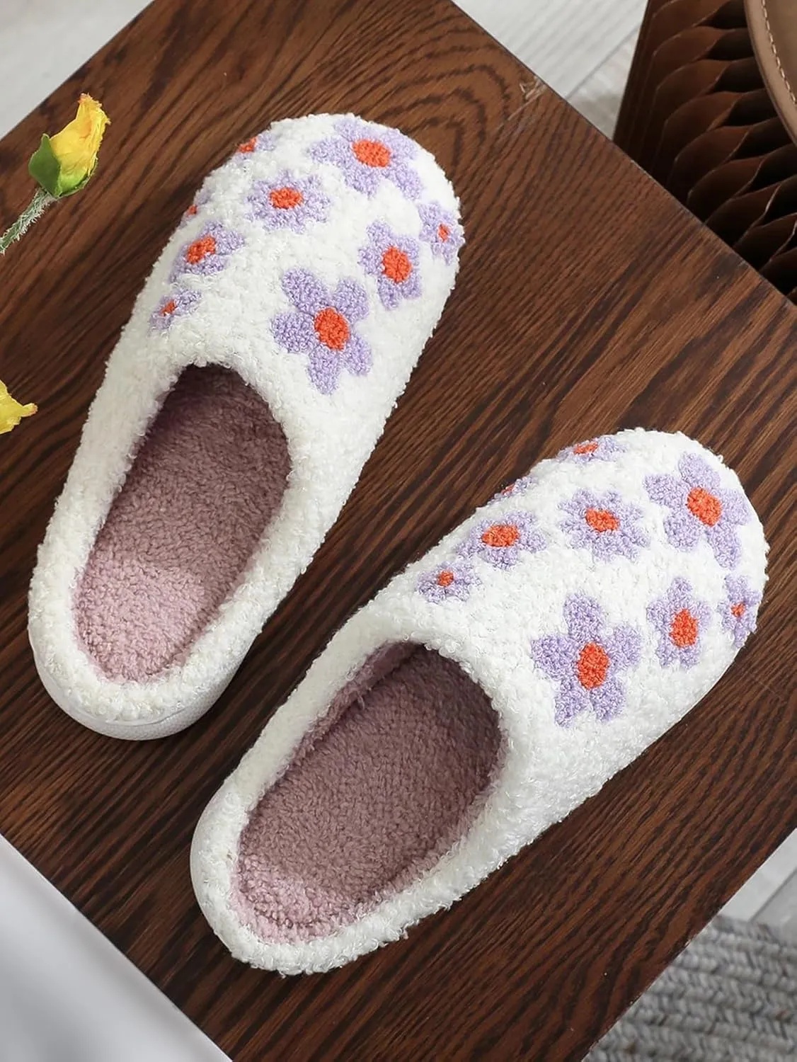 House Slippers for Women Men, Fuzzy Slippers Unisex House Slippers Cozy Memory Foam Slippers Indoor Outdoor Warm Plush Bedroom Shoes
