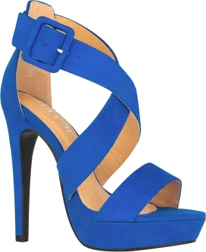 ILLUDE Women's High Heels Open Toe Ankle Strap Stilettos Platform Sexy Party Heeled Sandals – Cake