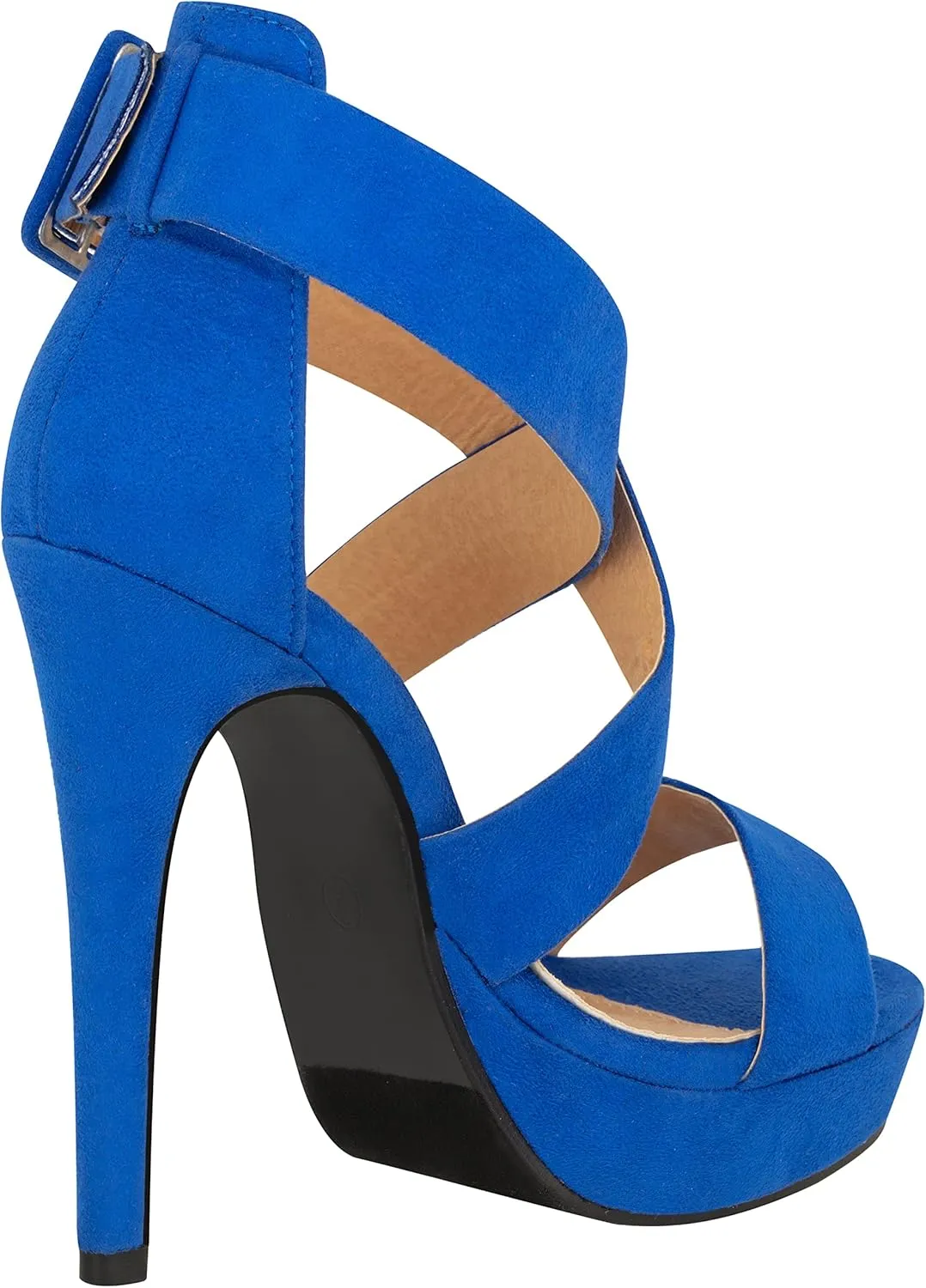 ILLUDE Women's High Heels Open Toe Ankle Strap Stilettos Platform Sexy Party Heeled Sandals – Cake