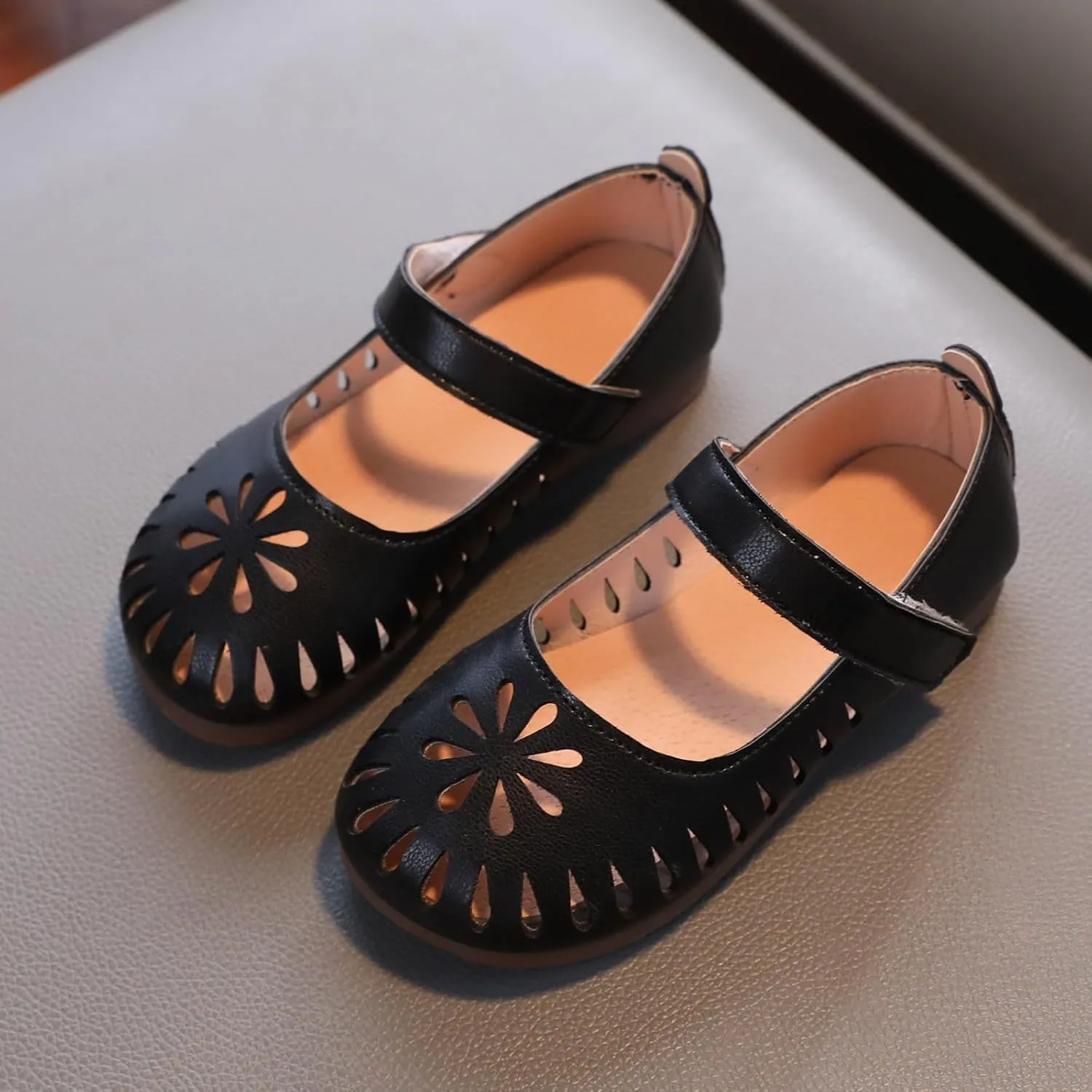 IWIHMIV Girls Mary Jane Shoes Casual Slip On Ballet Breathable Flat Bottomed for School Wedding Party Dress Shoes