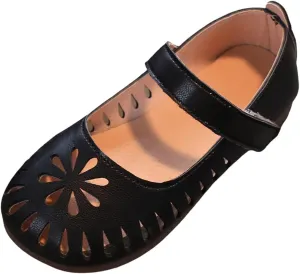 IWIHMIV Girls Mary Jane Shoes Casual Slip On Ballet Breathable Flat Bottomed for School Wedding Party Dress Shoes