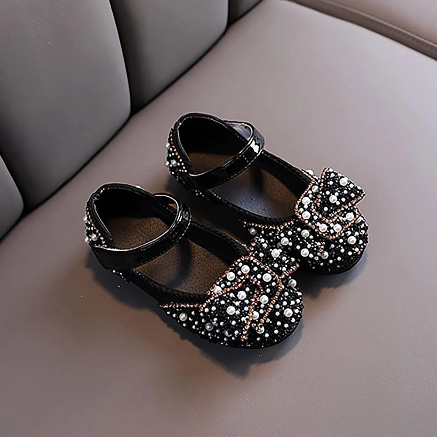 IWIHMIV Infant Mary Jane Shoes Princess Dress Up Non Slip Toddler Girls Slip On Soft Bottom Shoes
