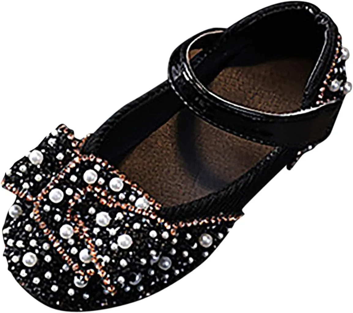 IWIHMIV Infant Mary Jane Shoes Princess Dress Up Non Slip Toddler Girls Slip On Soft Bottom Shoes