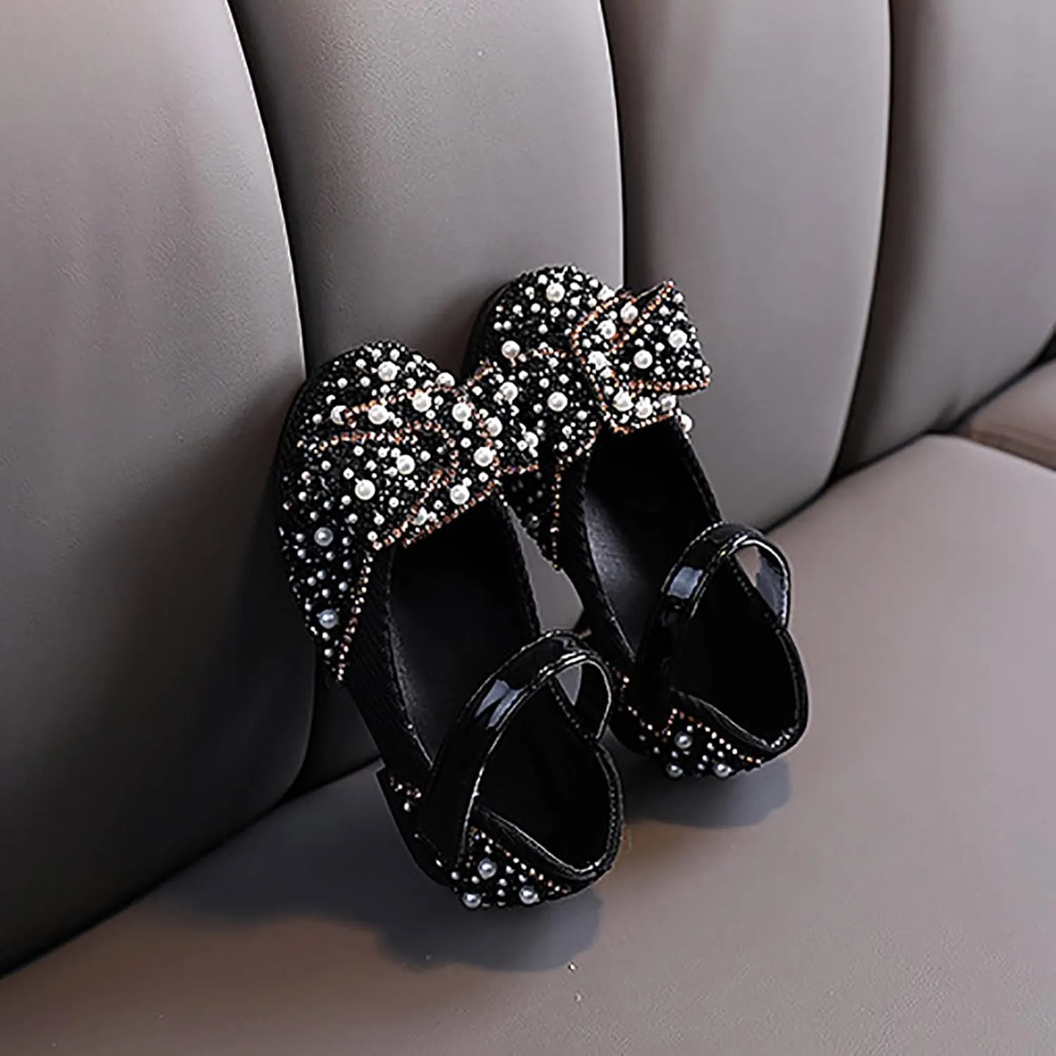 IWIHMIV Infant Mary Jane Shoes Princess Dress Up Non Slip Toddler Girls Slip On Soft Bottom Shoes