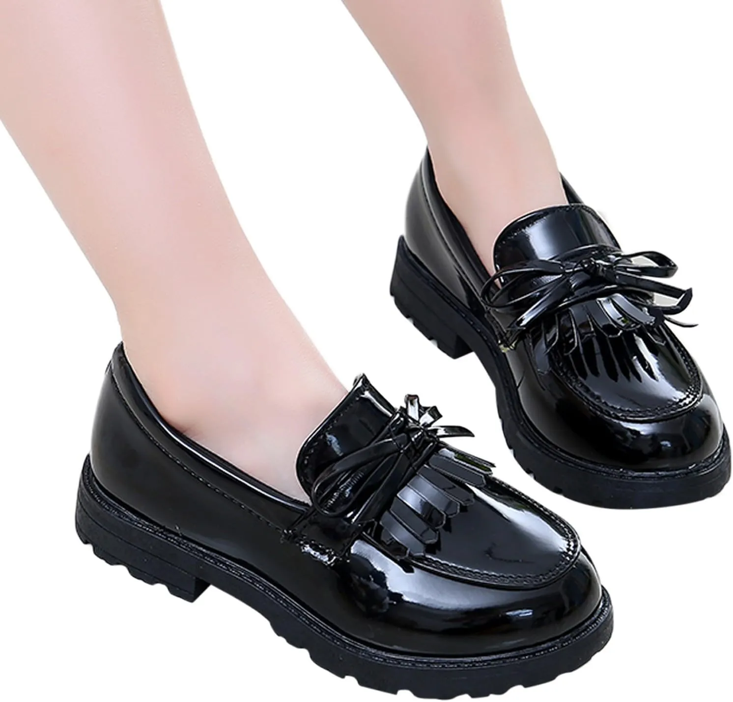 IWIHMIV Toddler Girl Mary Jane Dress Shoes Slip On Ballet Flat for Girl Party School Bowknot Shoes