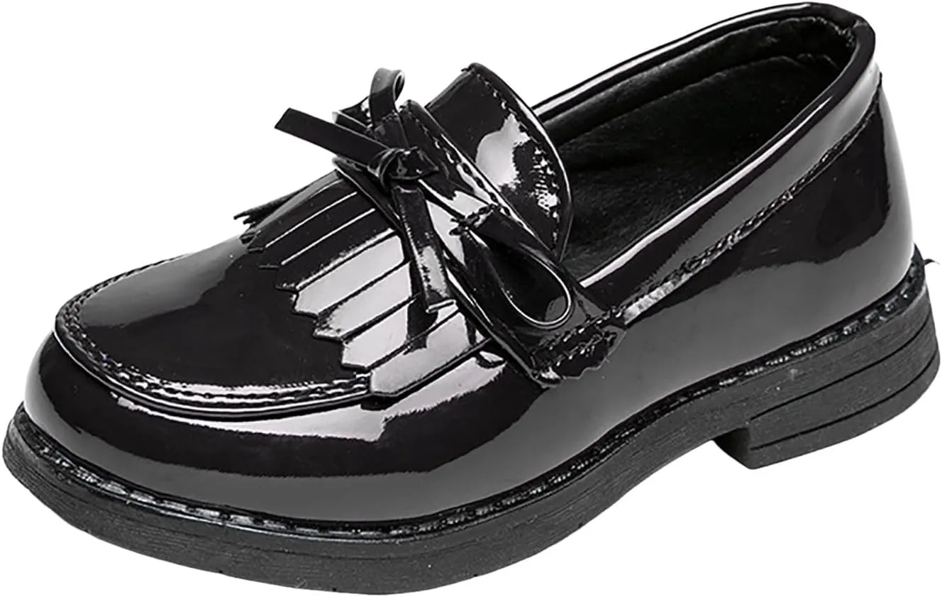 IWIHMIV Toddler Girl Mary Jane Dress Shoes Slip On Ballet Flat for Girl Party School Bowknot Shoes