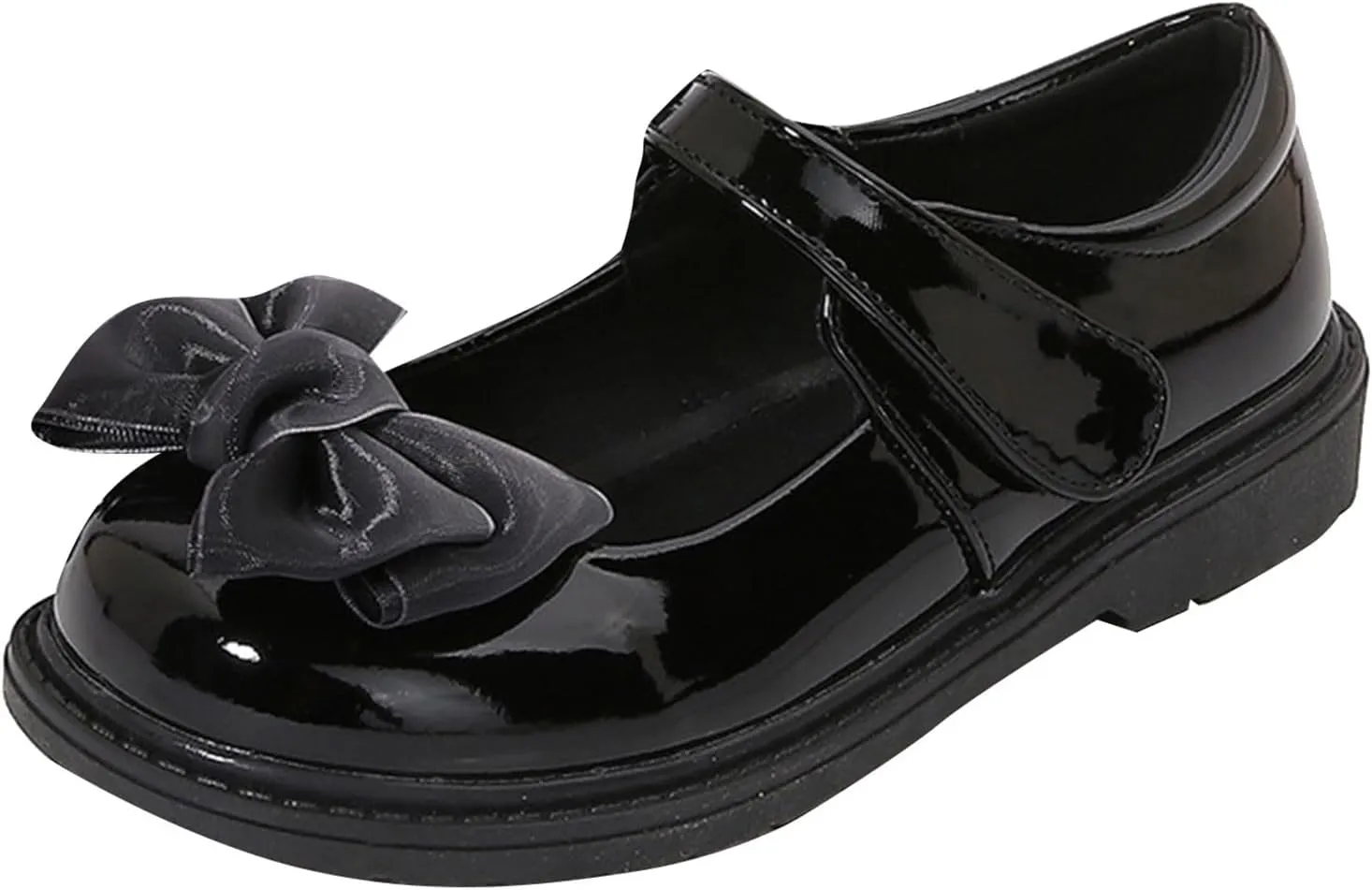 IWIHMIV Toddler Girls Flat Mary Jane Flower Girl Comfort Platform Dress Shoes Slip On School Wedding Party Shoes