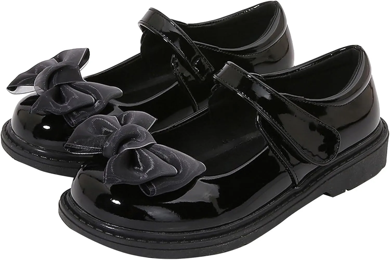 IWIHMIV Toddler Girls Flat Mary Jane Flower Girl Comfort Platform Dress Shoes Slip On School Wedding Party Shoes