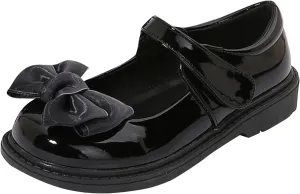 IWIHMIV Toddler Girls Flat Mary Jane Flower Girl Comfort Platform Dress Shoes Slip On School Wedding Party Shoes