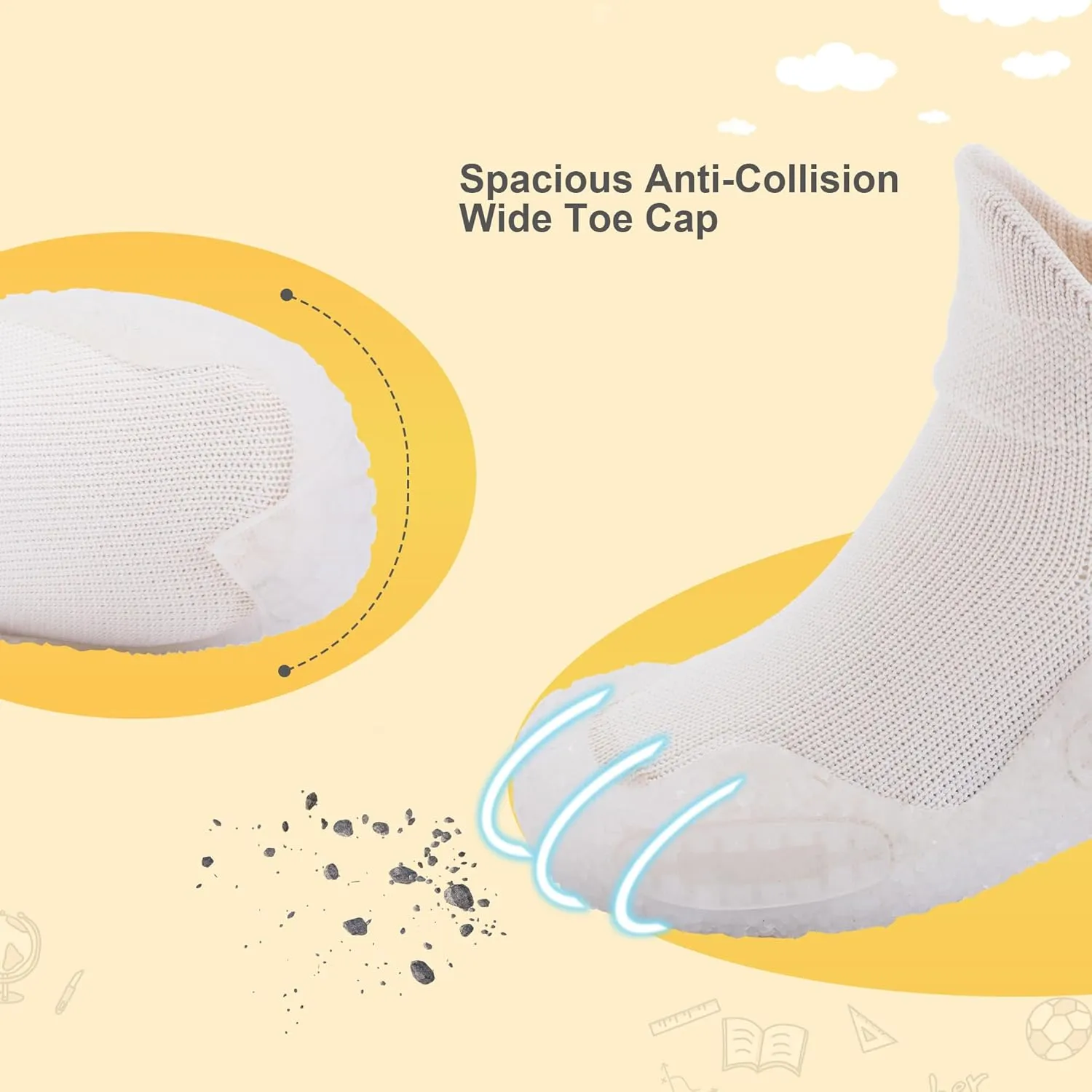 Kids Sock Shoes Non-Skid Sneakers Boys Girls Water Shoes Toddlers Babys Walking Shoes Soft Rubber Sole