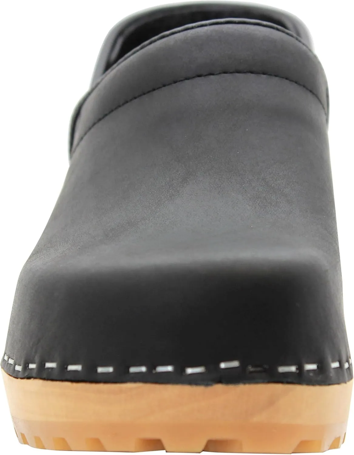 KLGN Tindra Wood Closed Back Grippy Leather Clogs