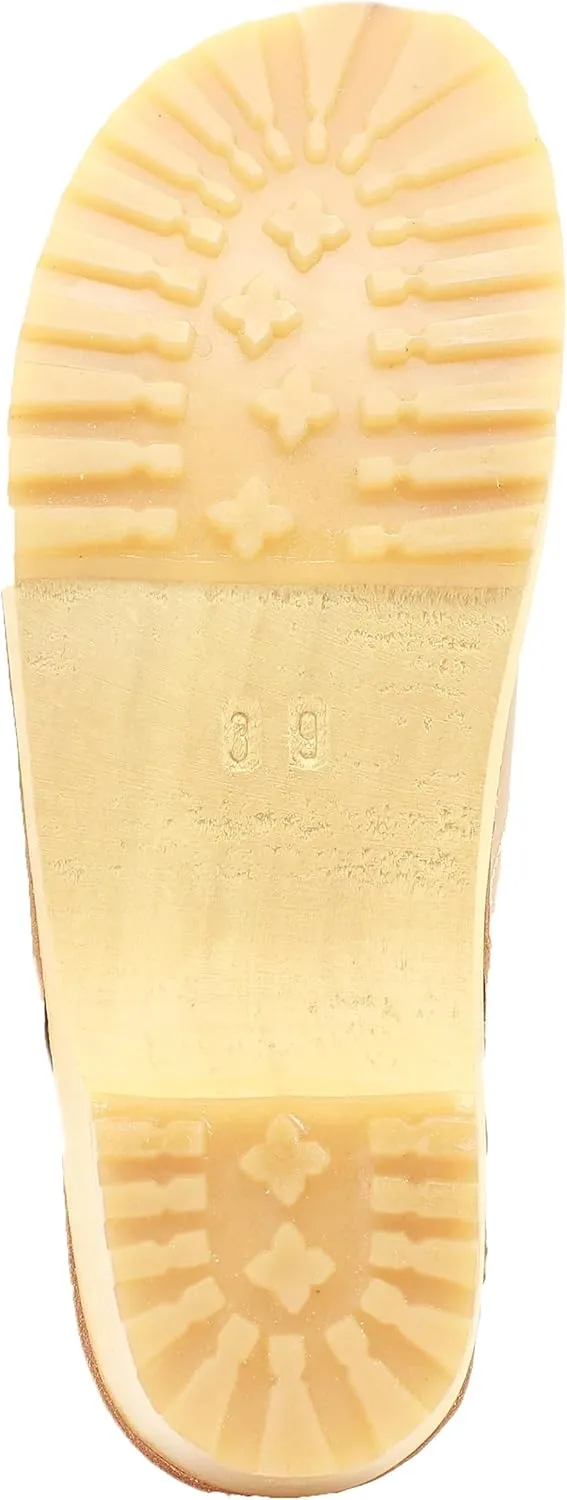 KLGN Tindra Wood Closed Back Grippy Leather Clogs