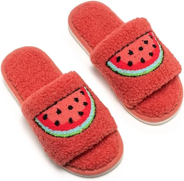 Living Royal Slide Slippers, Novelty Cozy Non-Slip Rubber Sole, Soft 100% Polyester, Funny Fuzzy Design