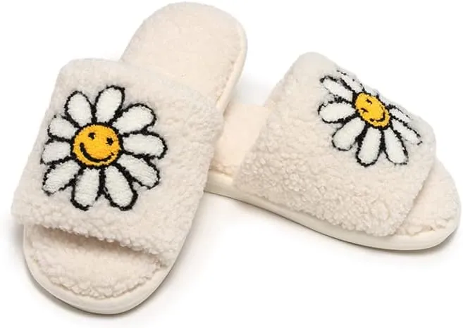 Living Royal Slide Slippers, Novelty Cozy Non-Slip Rubber Sole, Soft 100% Polyester, Funny Fuzzy Design
