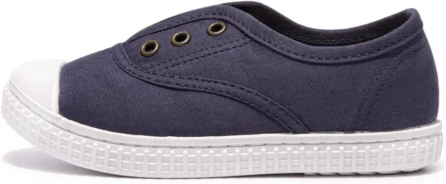 Luffymomo Boy's Girl's Canvas Sneakers Elastic Tongue Slip on Running Shoes Lightweight Casual School Tennis Shoes for Toddle/Little Kids