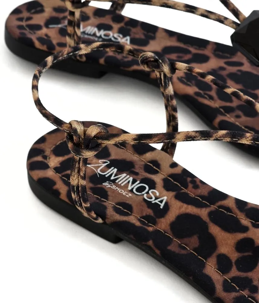 LUMINOSA Women's Adjustable Strappy Sandals with Decorative Ornament  Parent