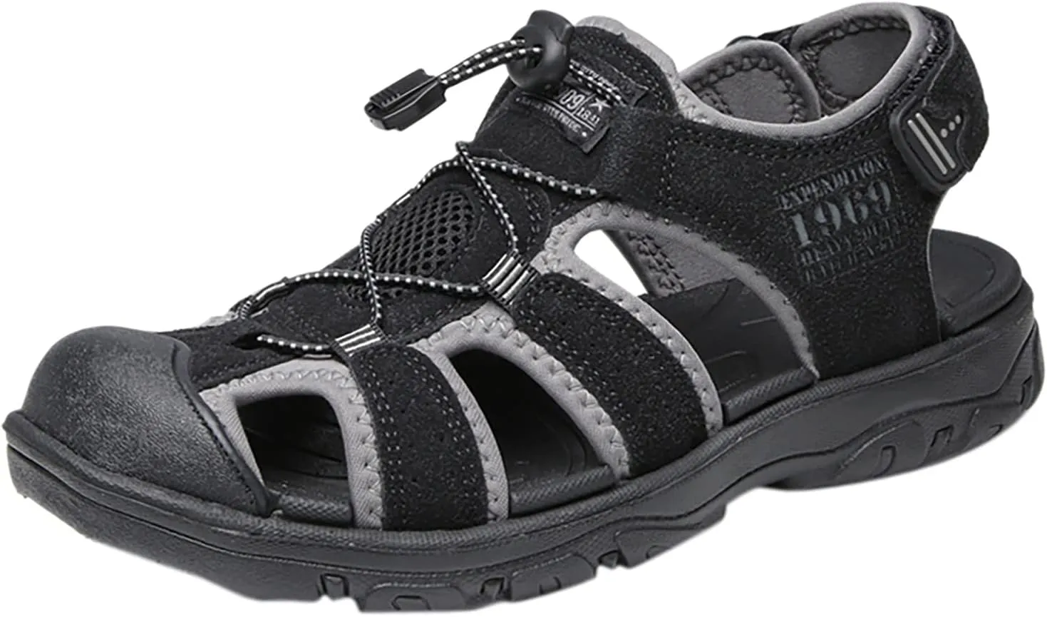 Men Sandals Fashion Closed Toe Flat Men Wading Sports Shoes Leather Sandals