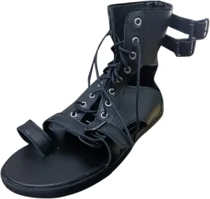 Men Sandals High Top Leather Sandals Toe Shoes Fashion Shoes Mens Closed Toe Sandal
