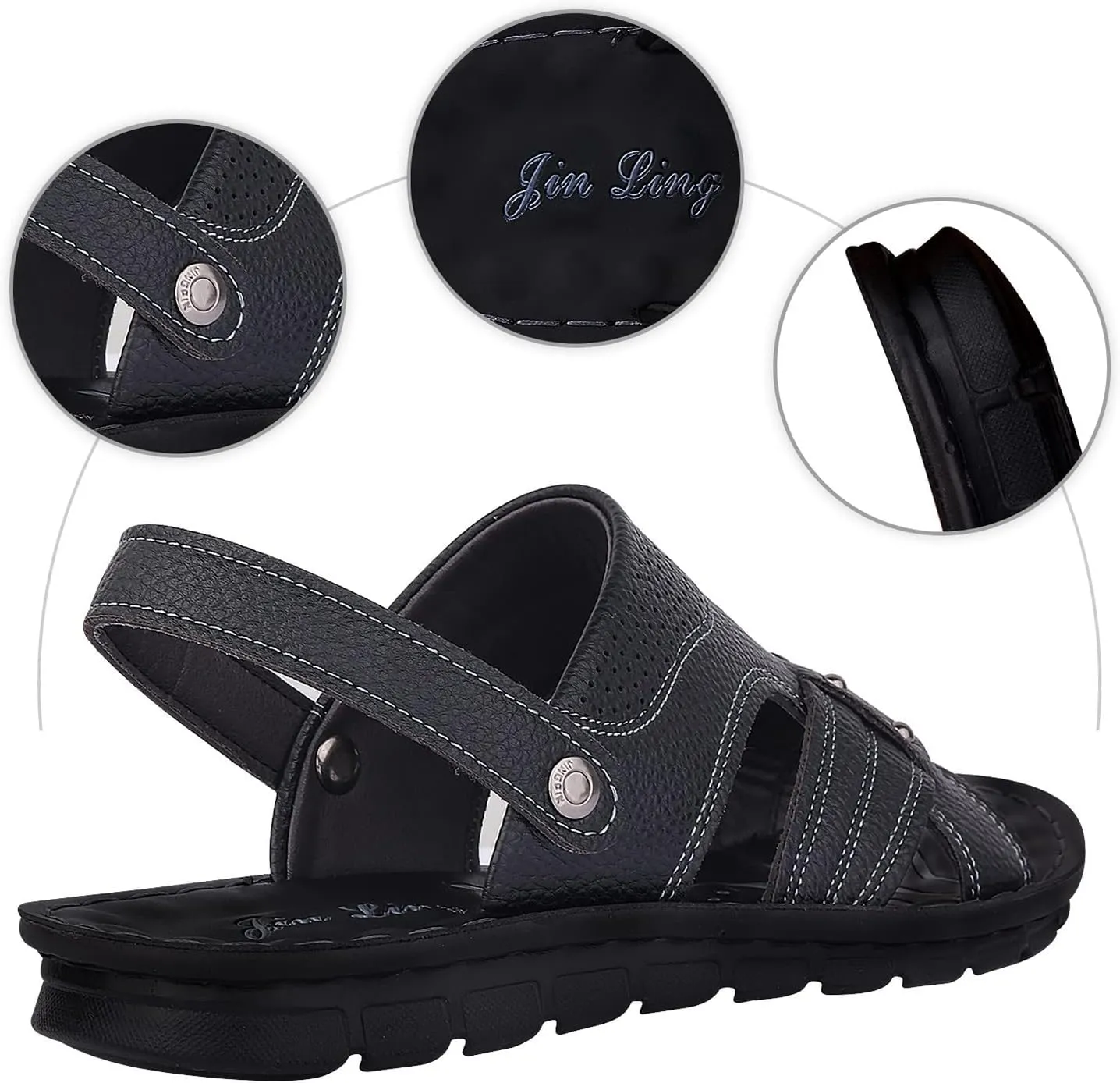 Men Summer Two Wear Strap Casual Open Toe Flat Soft Bottom Breathable Shoes Sandals Men Sandals