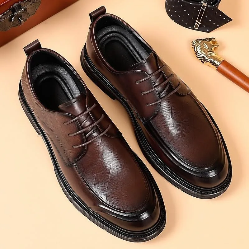 Men's Contemporary Oxford Business Shoes - Lightweight Formal Footwear with Memory Foam Insole for Trade Shows & Professional Conventions