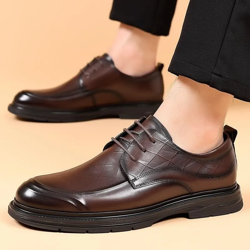 Men's Contemporary Oxford Business Shoes - Lightweight Formal Footwear with Memory Foam Insole for Trade Shows & Professional Conventions