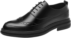 Men's Contemporary Wingtip Derby Shoes - Flexible Outsole Formal Footwear for Business Open Houses & Corporate Anniversary Events