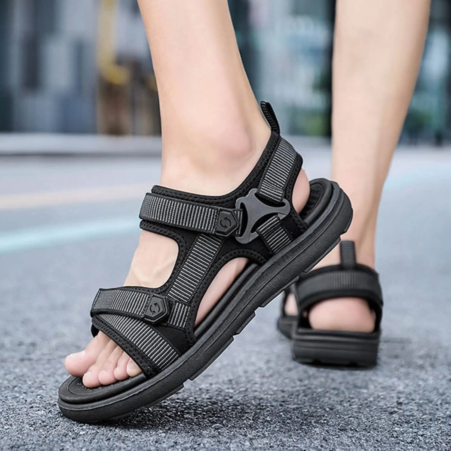 Mens Sandals Sandal for Men Mens Beach Sandals Hiking Lightweight Adjustable Straps Breathable Summer Sandal