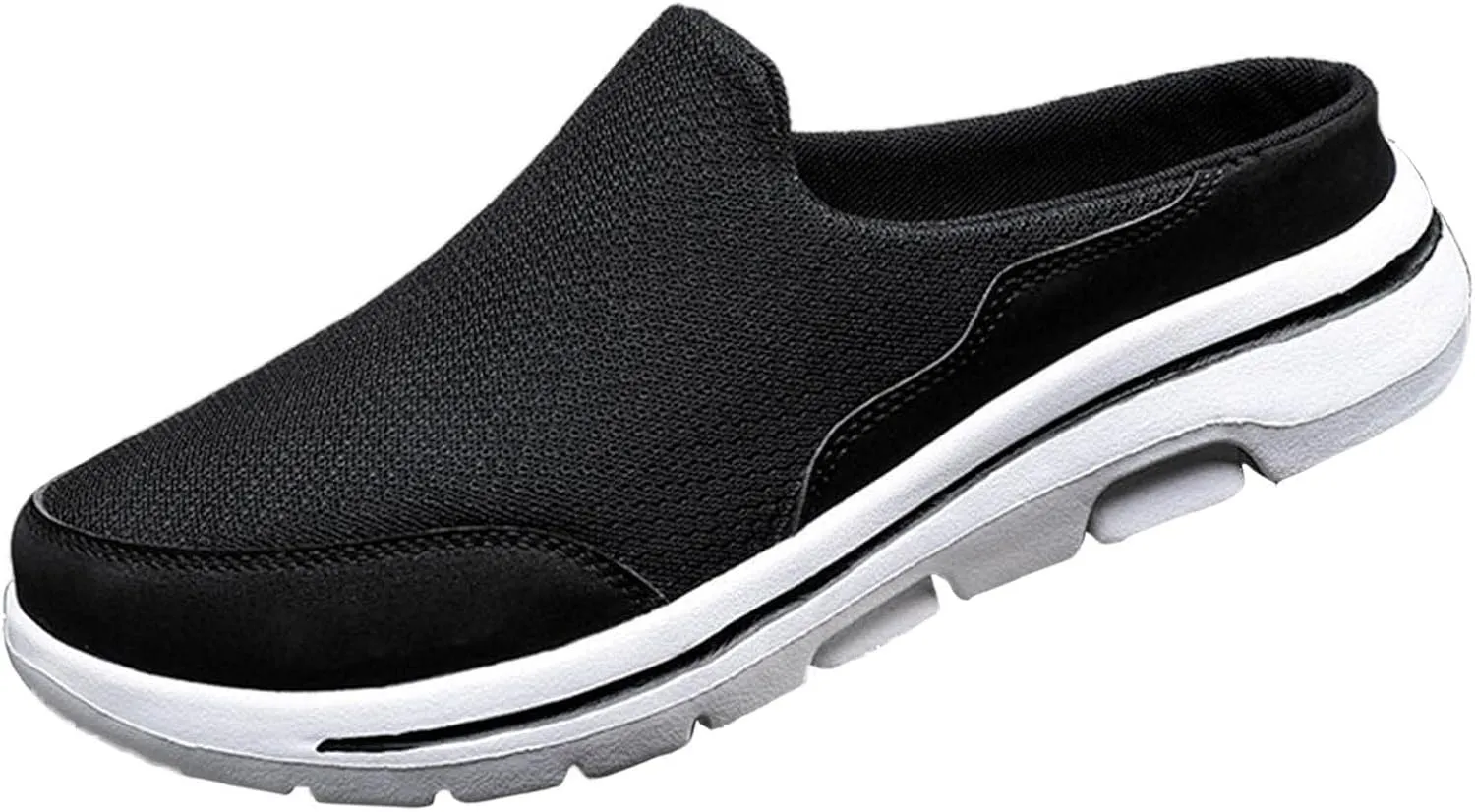 Mens Slippers with Arch Support Casual Mules Slip On Shoes Women Comfort Casual Shoes Trendy Platform Sneakers Waterproof Tennis Shoe White Loafers