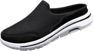 Mens Slippers with Arch Support Casual Mules Slip On Shoes Women Comfort Casual Shoes Trendy Platform Sneakers Waterproof Tennis Shoe White Loafers
