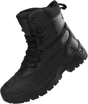 Men's Tactical Boots, Leather Insulated Mens Snow Boots, Lightweight Casual Waterproof Slip Resistance Work Boots