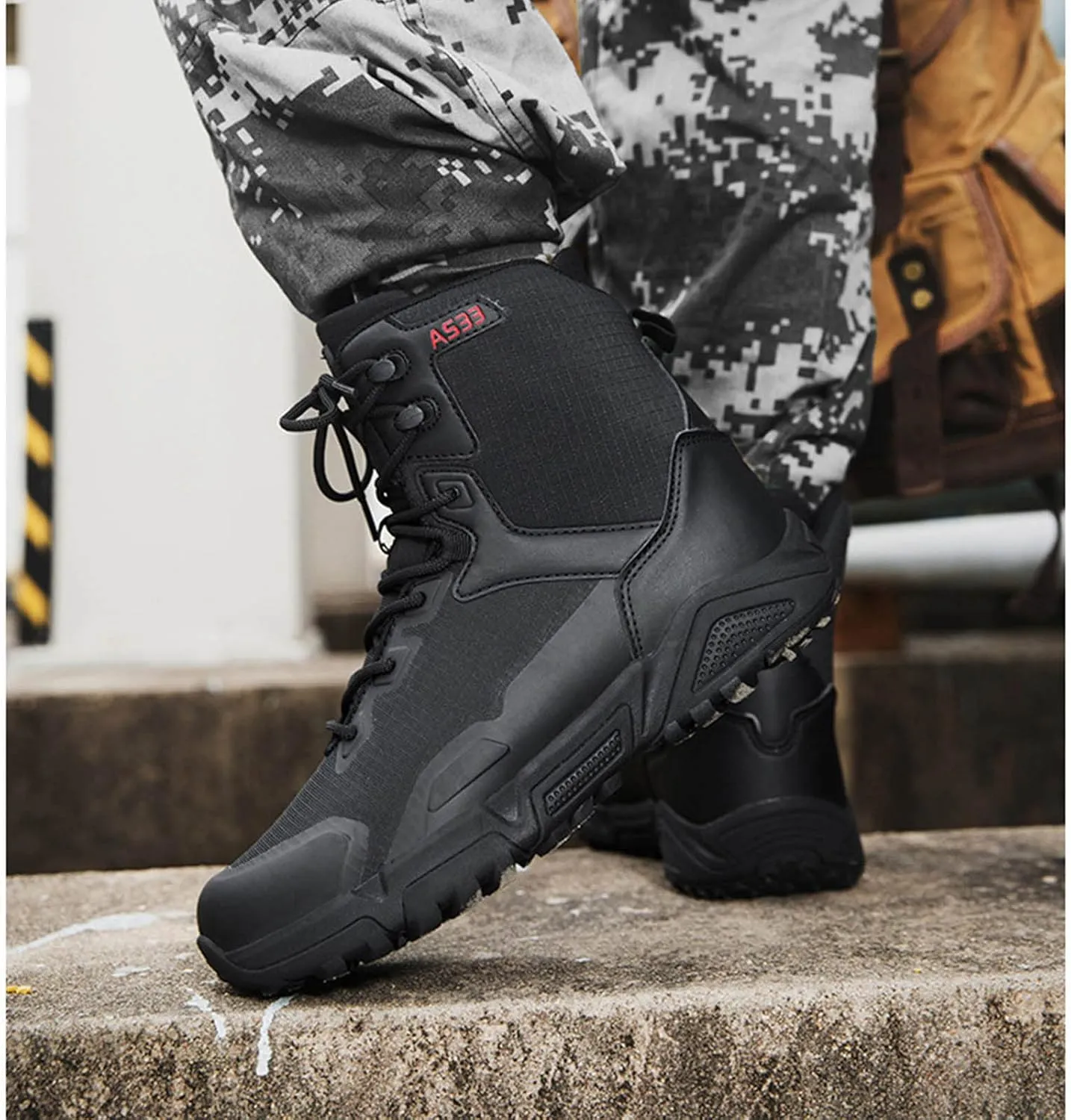 Men's Work Boots Hunting Boots Lightweight Combat Boots Microfiber Leather Military Tactical Motorcycle Boots