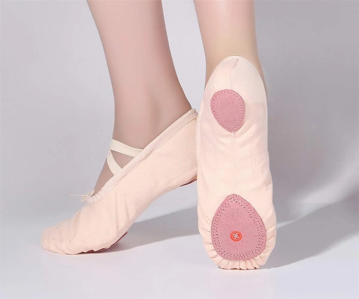 missfiona Women Canvas Ballet Slippers Dance Shoes Adult Practice Yoga Flat Belly Shoes