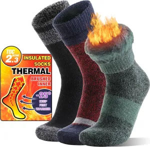 MOGGEI 3 Pairs Thermal Warm Socks for Men & Women Thick Winter Extra Warm Insulated Boot Ski Socks for Cold Weather