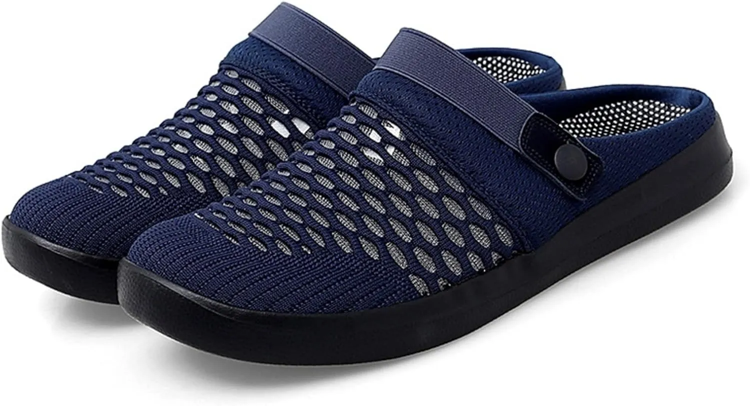 Mules Clogs for Women 2025 Air Cushion Platform Mesh Mules Sneaker Sandals for Women Orthopedic Arch Support Slippers Men Wide Width Slip On Walking Shoes