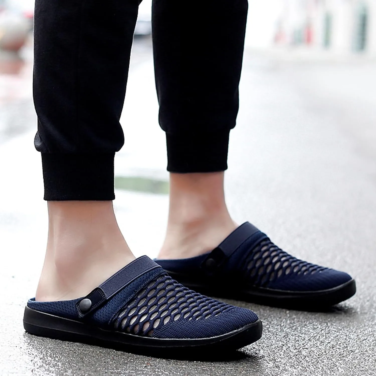 Mules Clogs for Women 2025 Air Cushion Platform Mesh Mules Sneaker Sandals for Women Orthopedic Arch Support Slippers Men Wide Width Slip On Walking Shoes