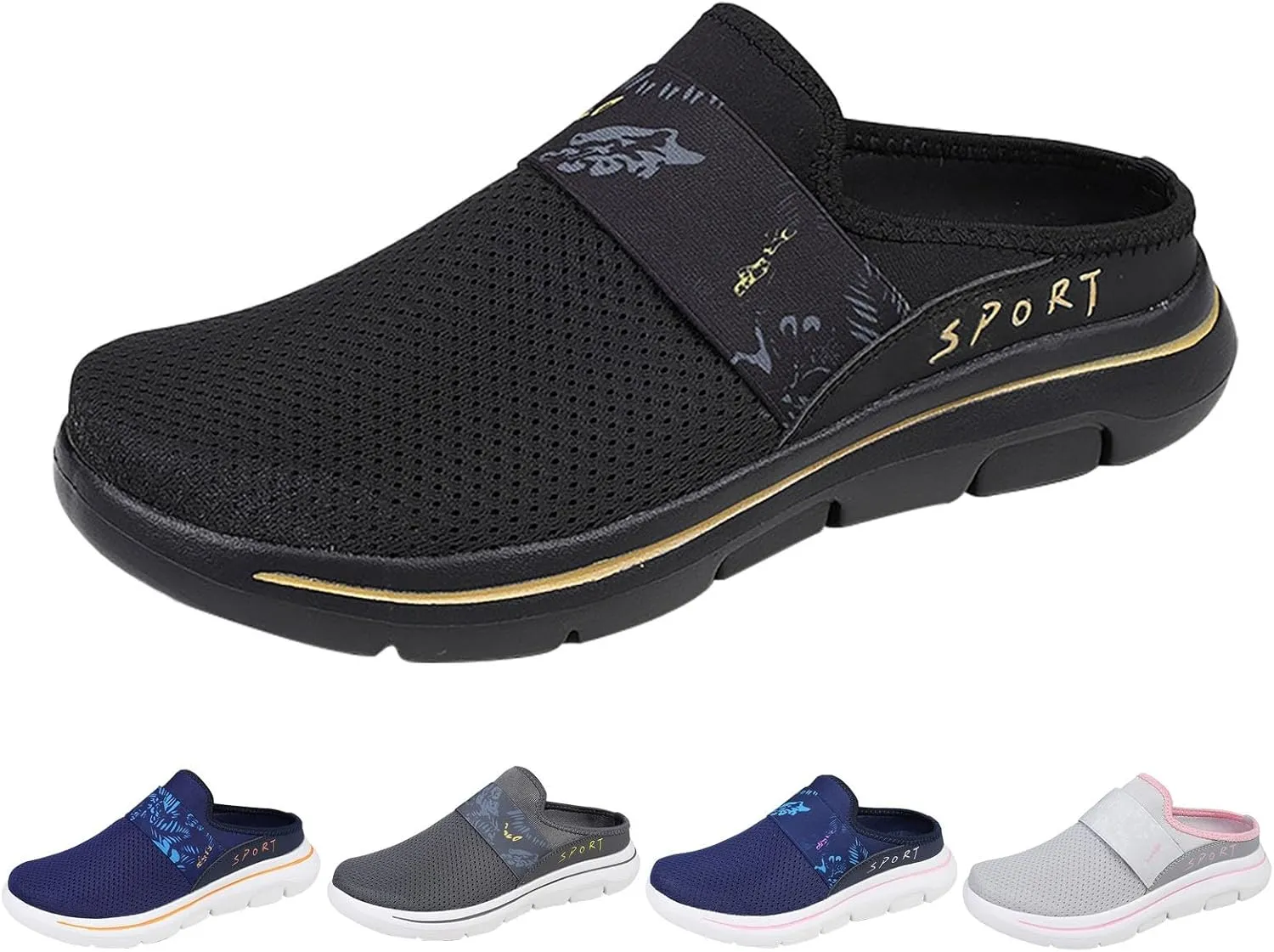 Mules for Women 2025 Backless Walking Sneakers Running Shoes for Women Comfort Slip On Shoes Casual Black Sneakers Tennis Shoe Loafers Casual Slip On