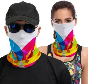 Neck Gaiter Colorful Flip Flops Beach Ball Face Cover Sun & Wind-proof Scarf Breathable Face Mask for Skiing Fishing Hiking Cycling