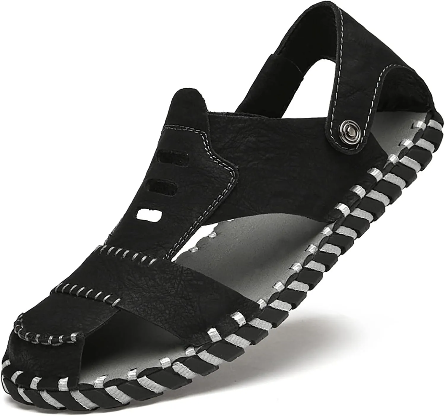 New Summer Cool Slippers Korean Version Breathable Daily Versatile Men's Casual Shoes Handmade Slip on Slides for Men