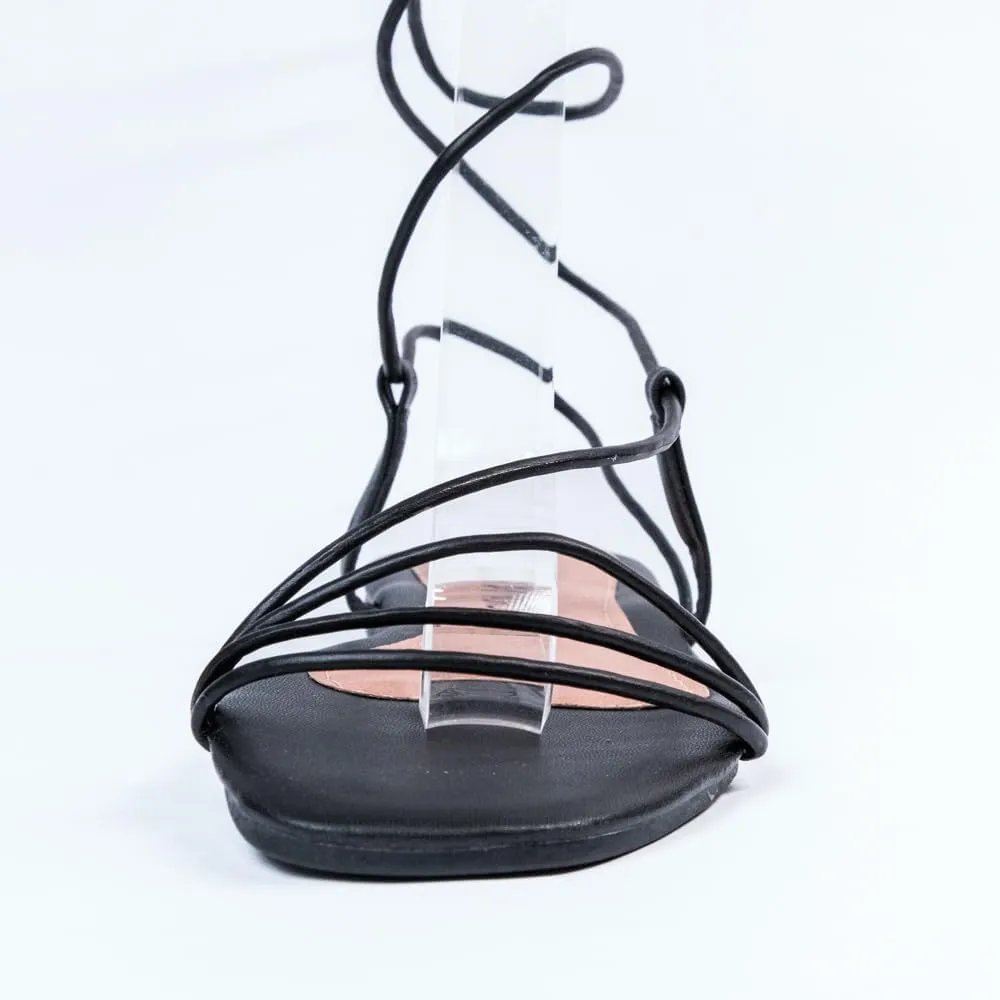 Nord Amaryllis Womens Lace up Flat Sandals with Ankle Strap Summer Criss-Cross Gladiator Shoes