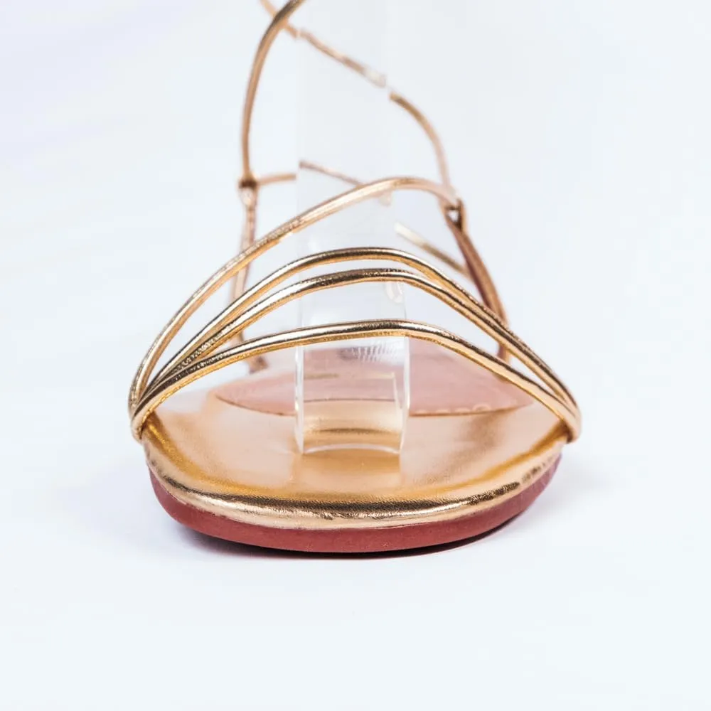 Nord Amaryllis Womens Lace up Flat Sandals with Ankle Strap Summer Criss-Cross Gladiator Shoes