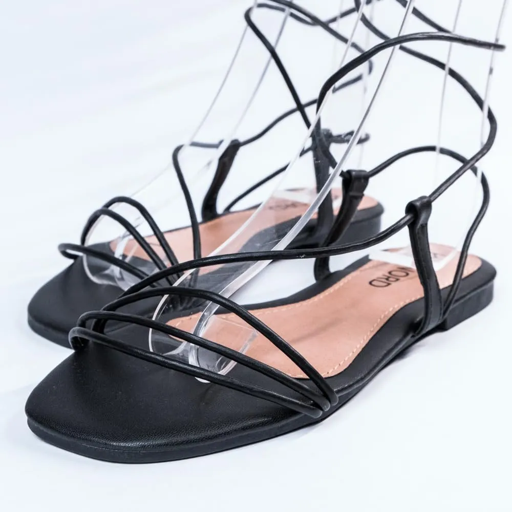 Nord Amaryllis Womens Lace up Flat Sandals with Ankle Strap Summer Criss-Cross Gladiator Shoes