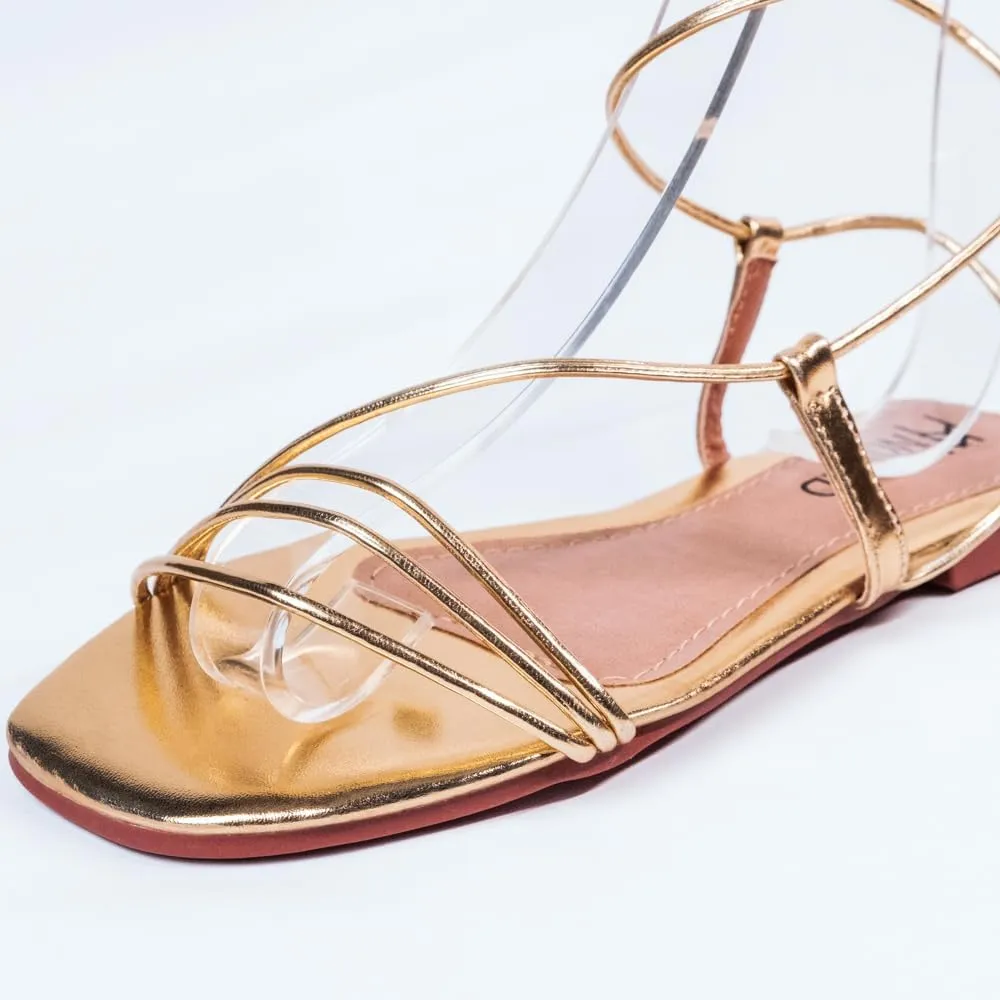 Nord Amaryllis Womens Lace up Flat Sandals with Ankle Strap Summer Criss-Cross Gladiator Shoes