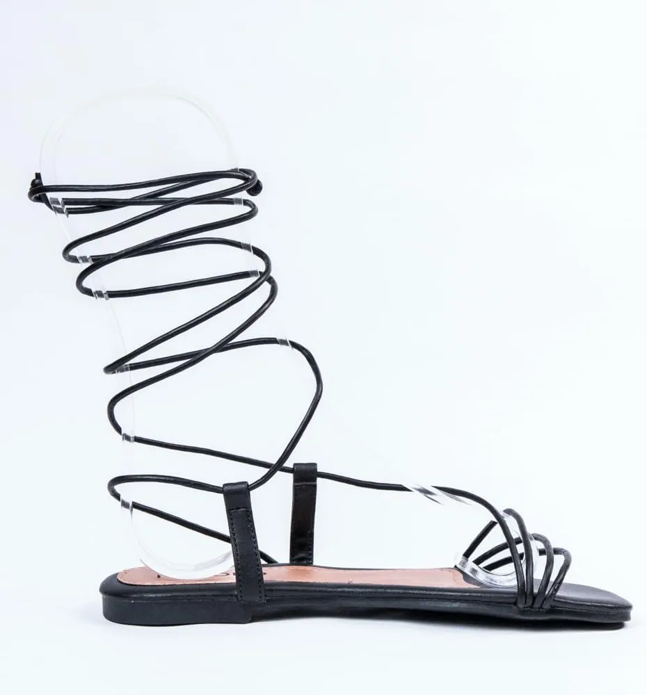 Nord Amaryllis Womens Lace up Flat Sandals with Ankle Strap Summer Criss-Cross Gladiator Shoes