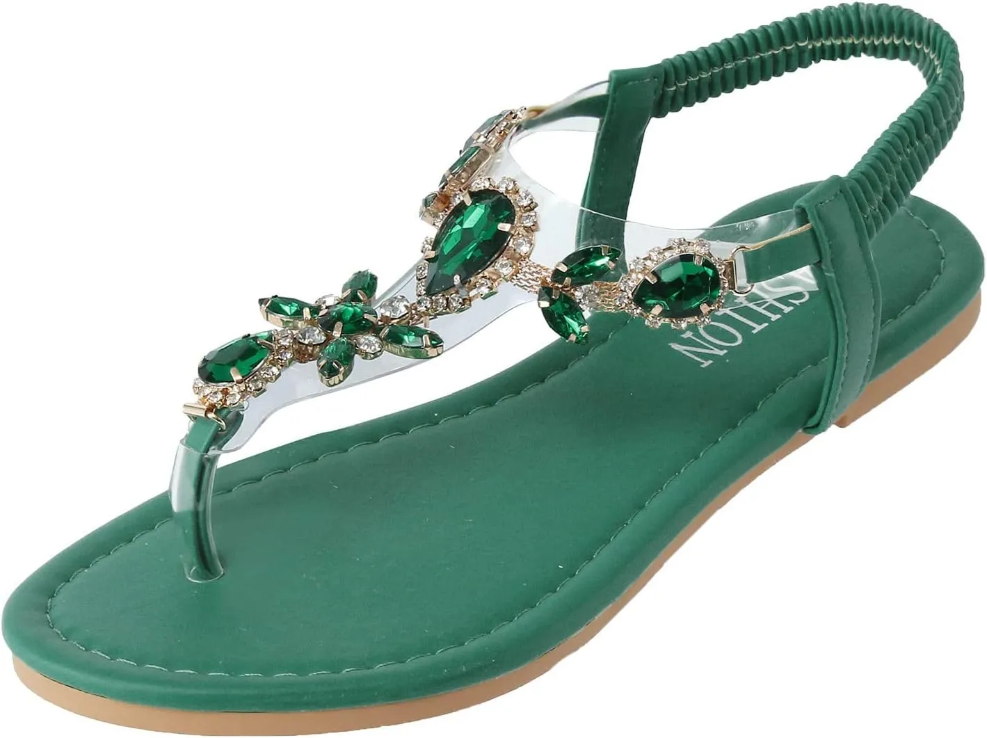 Orthopedic Sandals for Women Flats with Arch Support Adjustable Rhinestone Summer Beach Walking Cushion Sandals