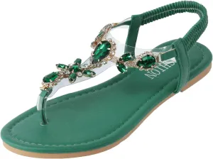 Orthopedic Sandals for Women Flats with Arch Support Adjustable Rhinestone Summer Beach Walking Cushion Sandals